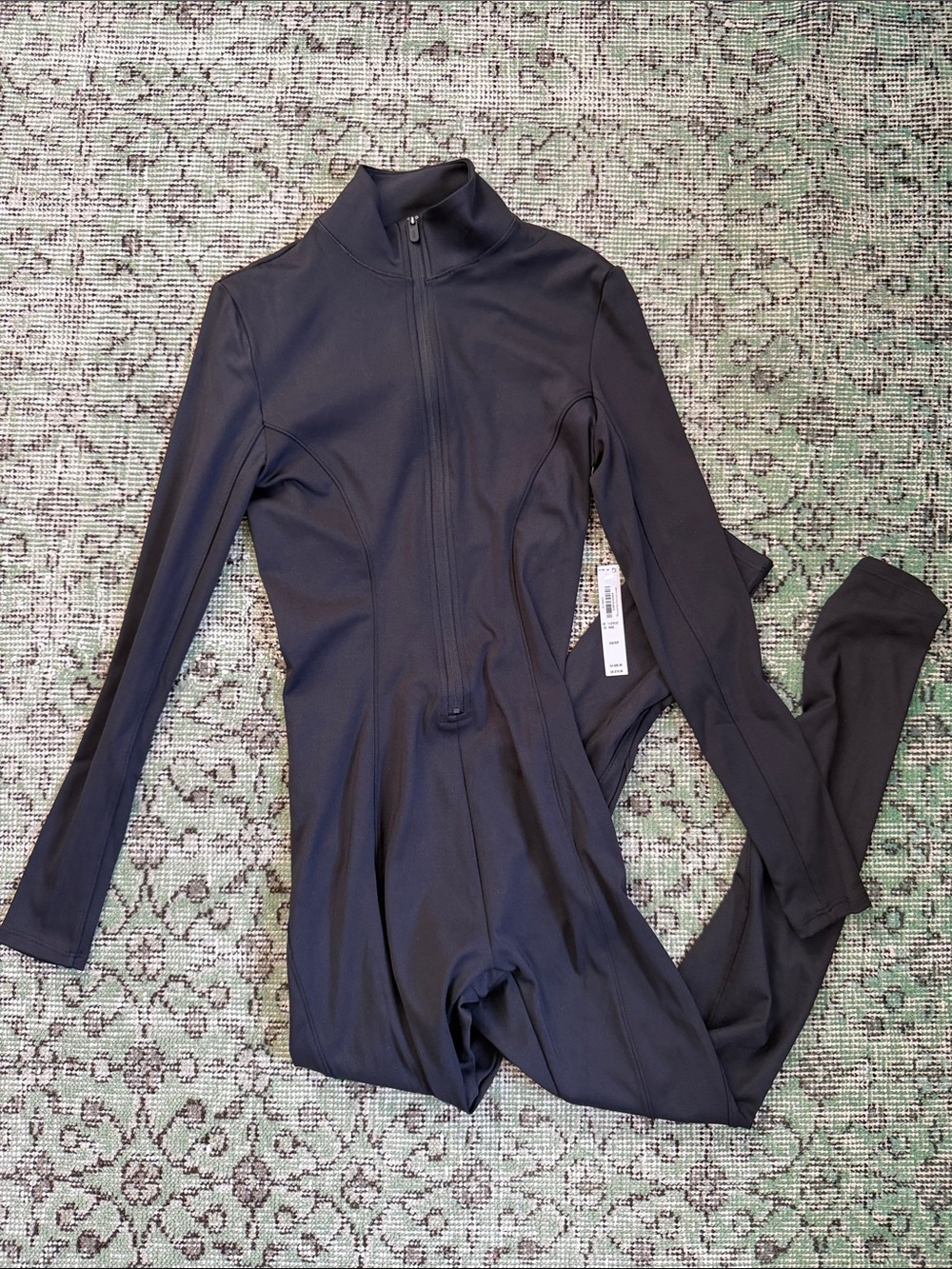 VSX Black Long-Sleeve Zip-Front Bodysuit